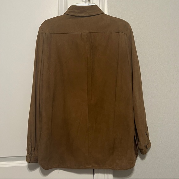 Vtg Bill Haire Friedrick's Sport Lamb Suede Button Front Shirt Blouse - Picture 4 of 12